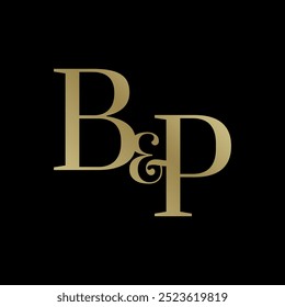 B P logomark with intertwined letter in luxury serif font and gold color to add the elegance and luxurious feels to the logo
