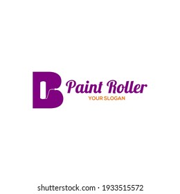Vector de diseño del logotipo del rodillo de pintura B