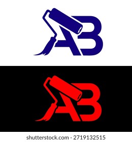 Ilustração do vetor do design do logotipo do cilindro de pintura A e B.