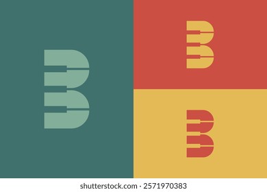 B and piano combination logo with classic color scheme