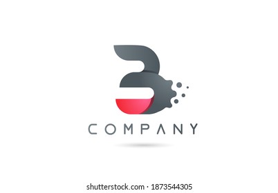 B pink grey alphabet letter logo icon with bubble shapes. Creative design for business and company