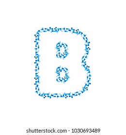 B Pixel Letter Logo Icon Design