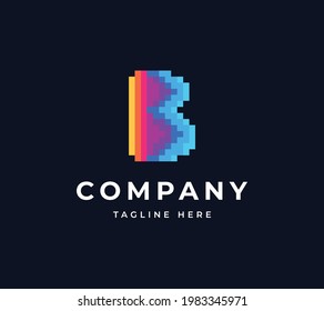B pixel vector logo design. creative modern logo design