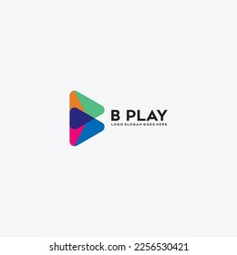 B Play colorfull logo vector image