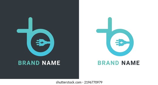 B plugin electric technology website and app modern brand logo design vector template