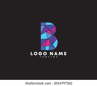 B polyart logo design brand identity logo
