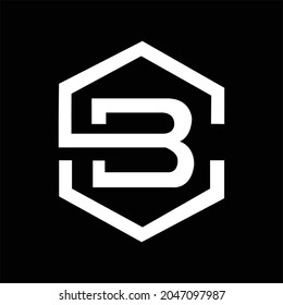 B polygon letter logo vector