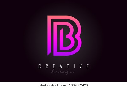 B Purple Letter Logo Monogram Vector Stock Vector (Royalty Free ...