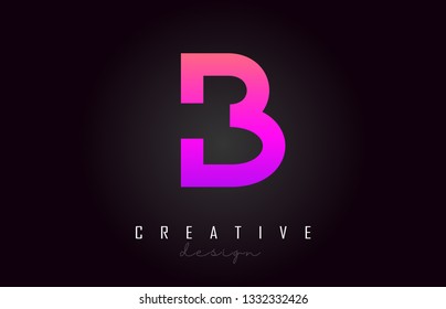 B Purple Letter Logo Monogram Vector Design. Creative B Vibrant Colorful Letter Icon Vector Illustration.