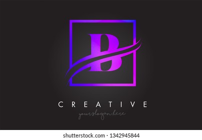 B Purple Violet Letter Icon Logo Stock Vector (Royalty Free) 1342945844 ...