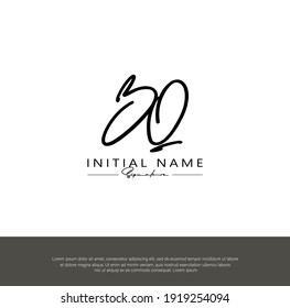 B Q BQ Initial letter handwriting and signature logo. Beauty vector initial logo .Fashion, boutique, floral and botanical