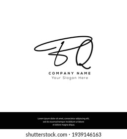 B Q BQ Letra inicial letra manuscrita y logotipo de la firma. Logo inicial del vector de belleza .Moda, boutique, floral y botánica