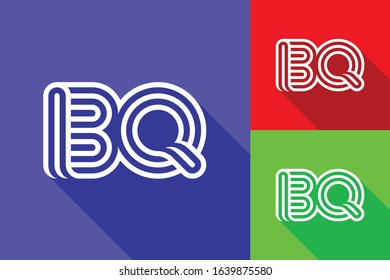 B and Q combination Lines Letter Logo Creative Line Letters Design Template