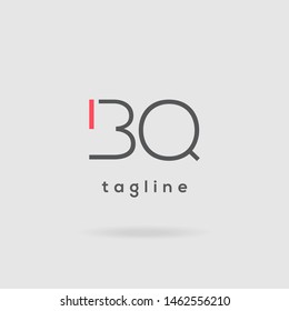 B Q double letter logo design vector template