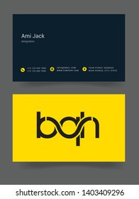B Q H letters joint logo design vector template