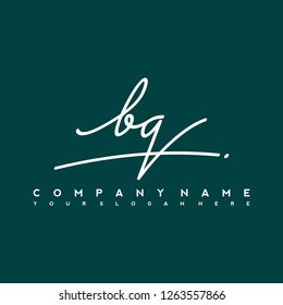 B Q Initial handwriting logo vector