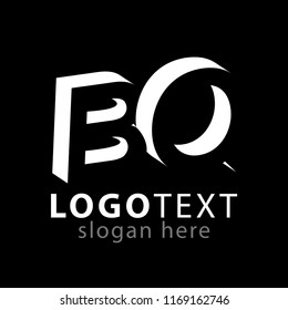 B Q initial letter with negative space logo icon vector template