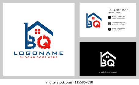 B Q initial logo template vector