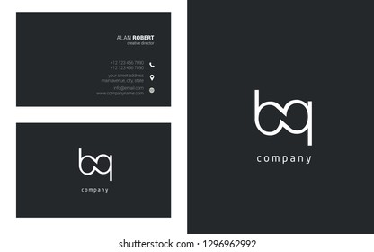 B & Q Line joint logo design vector with business card template