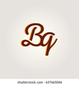 B Q running Letter joint logo design vector element
