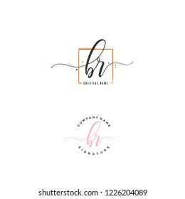 B R BR Initial letter handwriting and  signature logo.
