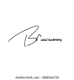 B r Br letra inicial manuscrita y logotipo de la firma
