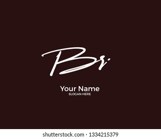 B R BR initial logo signature vector. Handwriting concept logo.