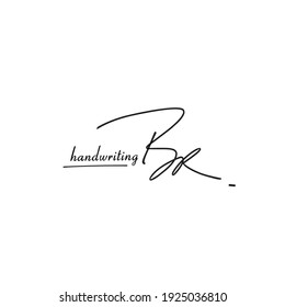 B R BR initial logo handwriting template vector