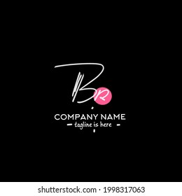 B R BR initial logo handwriting template vector