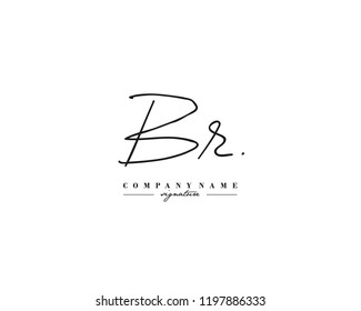 B R BR Signature initial logo template vector