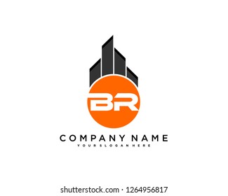 B R Initial building logo concept - Vector
