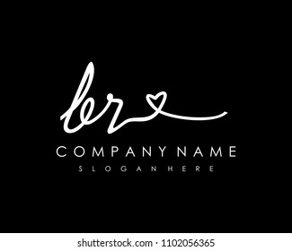B R Initial letter handwriting logo