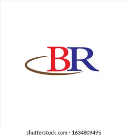 B R letter logo monogram design for company logo.B R 