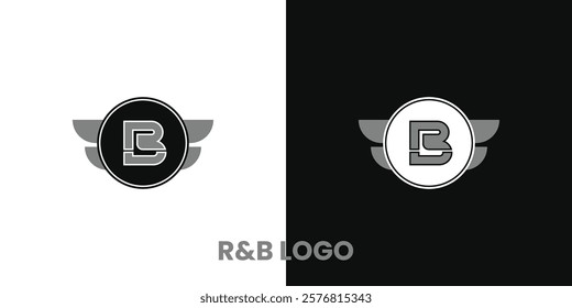 B and r letter logo. Suitable for business logos, brands, brands, interview shows, podcasts, quizzes. Flat Vector Logo Design Template Elements.