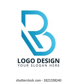 B R Letter Unique Brand Logo Design Vector