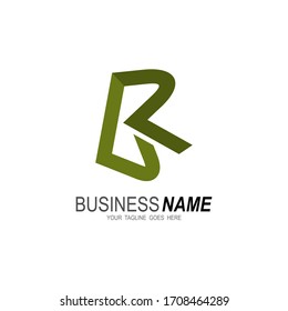 B and R logo template, BR icons with line design