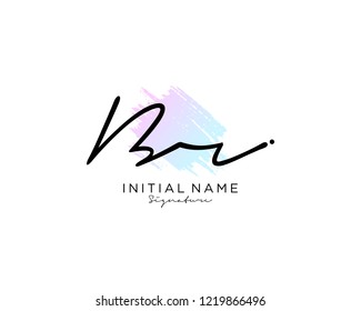 B R Signature initial logo template vector