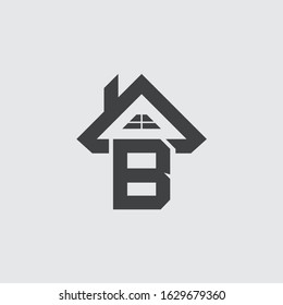 B real estate logo template