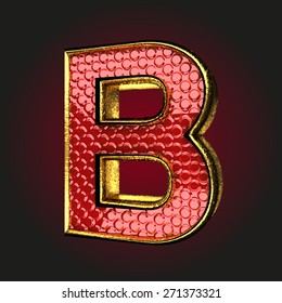 b red letter with gold