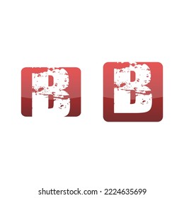 B red square logo icon template