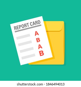 A And B Report Card Illustration. Clipart Image.