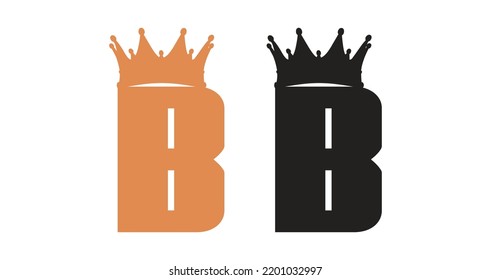 B Royal Logo Vector Icon Symbol Template. Princes Logo Vector. Crown Logo