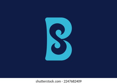 B, S blue letter logo BS Monogram, perfect for your company or business initial name