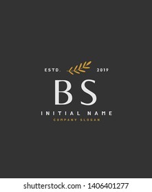 B S BS Beauty vector initial logo, handwriting logo of wedding, fashion, jewerly, heraldic, boutique, floral and botanical with creative template for any company or business.
