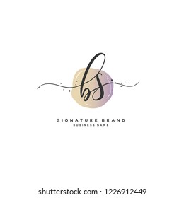 B S BS Escritura manuscrita inicial y logotipo de la firma.