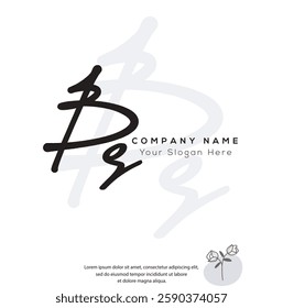 B S BS Initial letter handwriting and signature logo. Beauty vector initial logo .Fashion, boutique, floral and botanical