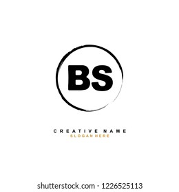 B S BS Initial logo template vector