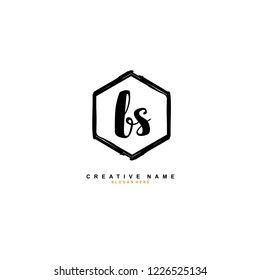 B S BS Initial logo template vector