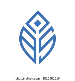 Diseño del logotipo del entrenador B S C. Letra B S C con estilo de hoja