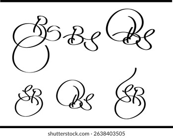 B and S Calligraphy Logo – Artistic Handwritten Monogram Design for Fashion or Signature Brands